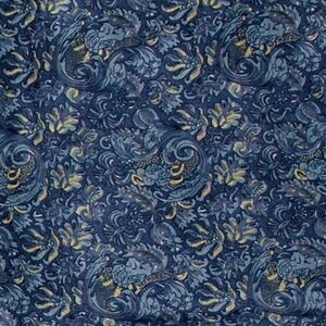 Wyoming Traders Wild Rag Frontier Calico Blue Silk Western Scarf - 34.5"